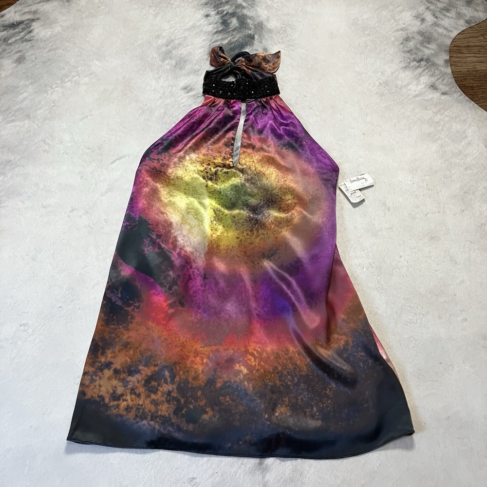 Single Dress for Neiman Marcus Dress Womens Size M Silk Multicolor Halter